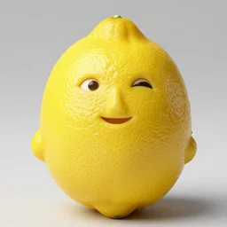 a lemon with jay leno's face on top of the lemon