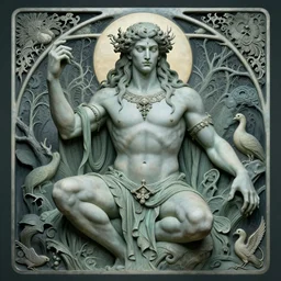 artnouveau horrific great god pan in nature high resolution