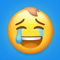 crying laughing emoji with a receding hairline