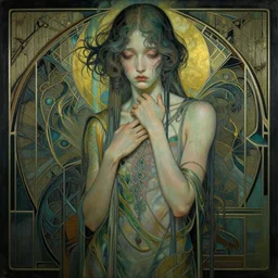 breathtaking detailed concept art painting art deco of a sad person, by hsiao - ron cheng, bizarre compositions, exquisite detail, extremely moody lighting, 8 k