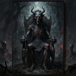 a demon sitting in a chair poster art lovecraft deviantart metaphysical painting, lovecraftian, cosmic horror, apocalypse art