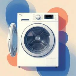 Abstract design poster of a washing machine