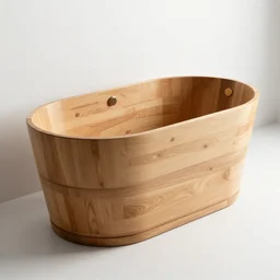 wooden bathing tub designed by zaha hadid, product image, photography