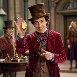 film still of Robert Downey Jr as Willy Wonka in Willy Wonka and the Chocolate Factory 1971