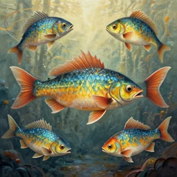 fish in style of moebius mythical fantasy creatures legendary