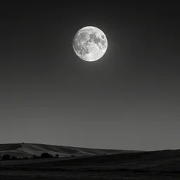 moon hitting earth, Edward Hopper and James Gilleard Zdzis, black and white, hazy transition