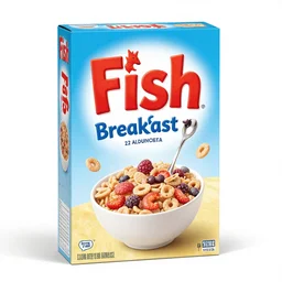 fishy fish breakfast cereal box ad