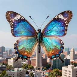 city made of butterflies, 4K photography