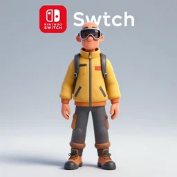 full body portrait of a monk with welding goggles, wearing a hiking tracksuit, by Pixar, by Ubisoft, digital art, cover art for Nintendo Switch