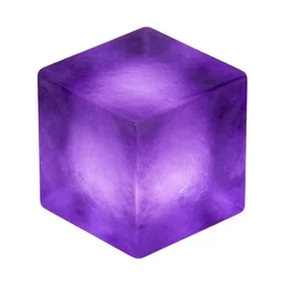 compressed cube of purple light