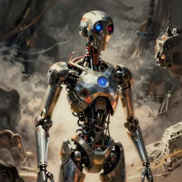 GlaDOS from the Portal franchise as drawn by Hr.Giger