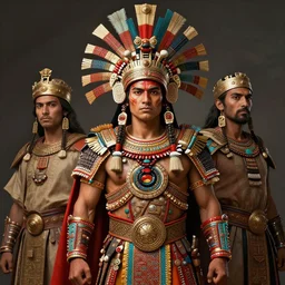formal portrait of traditional aztec warrior. digital art by eugene de blaas, ross tran, and nasreddine dinet, vibrant color scheme, intricately detailed, in the style of romanticism. artstation, greg rutkowski