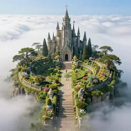 gods most beautiful garden, in the clouds, 8 k
