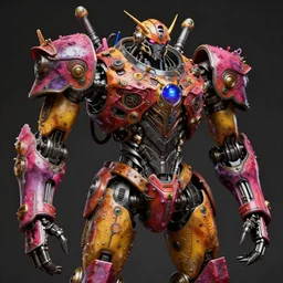 gothic mech in hong kong, ornate, bright colors, mechanical, concept art, gritty, sharp focus, high detail, hd, by simon stalenhag