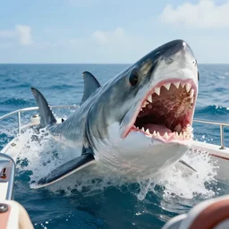 jaws riding first - class and loving it, photo, high detail, 8 k,