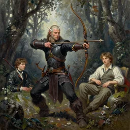beautiful oil painting of a blood elf archer in the forest by artgerm and greg rutkowski and thomas kinkade