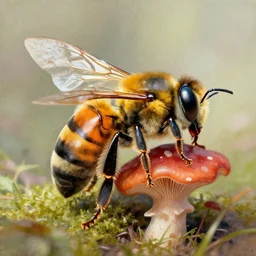 artwork by john howe of a fungal killer bee