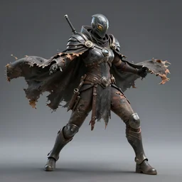 sci-fi warrior, torn cape, cgsociety, dynamic pose, trending, high quality