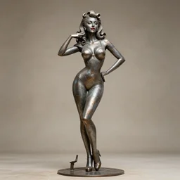 a photo of a statue made of steel, pinup