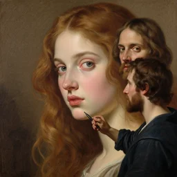 a girl painting by Edgar Maxence and Caravaggio and Michael Whelan, artistic, intricate drawing, light brazen, realistic fantasy, extremely detailed and beautiful aesthetic face, establishing shot, 8k resolution, dramatic lighting