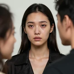 3 d, fashion model, tears, realistic, people look into the frame