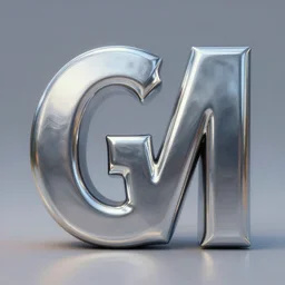 3 d, chrome letter gm, 3 d, oil realistic painting