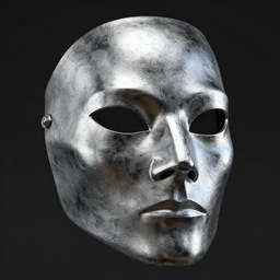 concept design for a solid plate featureless metallic cylon mask, 3 d render, volumetric lighting, unreal engine, reflective material, intricate texture