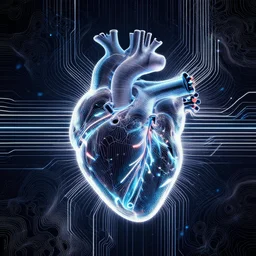 abstract graphic lines, tron, medical heart, topographic, octane, vray, cyberpunk