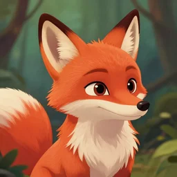 beautiful detailed cute character design of a cartoon fox, tlk, tlk, in the style of'the jungle book'profile pic. deviantart adoptable, style of maple story and zootopia, portrait studio lighting by jessica rossier and brian froud in the style of disney balto, artstation deviantart alphonse mucha red fox