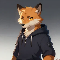 furry sergal wearing a hoody, fantasy, light, artstation