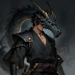 portrait of Dragon from Katana Zero , dramatic lighting, illustration by Greg rutkowski, yoji shinkawa, 4k, digital art, concept art, trending on artstation