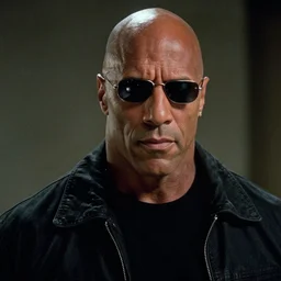film still from the terminator dwayne the rock johnson face as the terminator