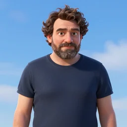 ricky gervais as a pixar disney character from up ( 2 0 0 9 ), unreal engine, octane render, 3 d render, photorealistic