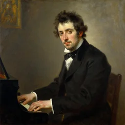 portrait of anton rubinstein at the piano, by ilya repin, oil on canvas, 1 8 9 0