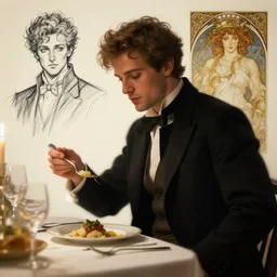 juan carlos eating dinner, character sheet, character design, contrast, deep focus, turnaround, highly detailed, dramatic lighting, digital painting, artstation, concept art, matte, sharp focus, illustration, elegant, art by artgerm and greg f and alphonse mucha.