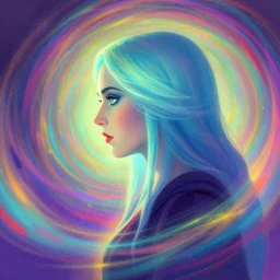 side portrait, imogen poots, necromancer!, gloomhaven, soft, smooth, luminescent, colorful swirly ripples, gaudy colors, 8 k, by greg manchess, huang guangjian, gil elvgren, sachin teng, greg rutkowski, jesper ejsing, rhads, ilya kuvshinov, cushart krenz