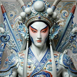 portrait of a chinese masculine male cyberpunk machine, machine face, upper half portrait, decorated with chinese opera motifs, muscular, asian, fine china, wuxia, traditional chinese art, intricate, elegant, highly detailed symmetry headpiece digital painting artstation concept art smooth sharp focus illustration, art by artgerm and greg rutkowski alphonse mucha 8 k