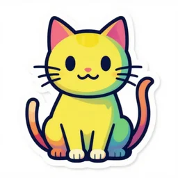 happy cat, 7 6 retro futurist illustration art by butcher billy, sticker, colorful, illustration, highly detailed, simple, smooth and clean vector curves, no jagged lines, vector art, smooth andy warhol style