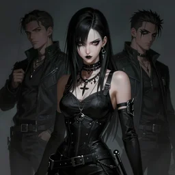 kerli koiv, dungeonpunk darksynth character portrait, sharp, digital matte painting, anime key art by luis royo, greg rutkowski, wlop, dramatic lighting, trending on artstation