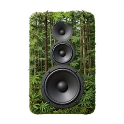 forest in the shape of speakers