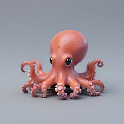 80mm resin detailed miniature of cute octopus, Product Introduction Photos, 4K, Full body