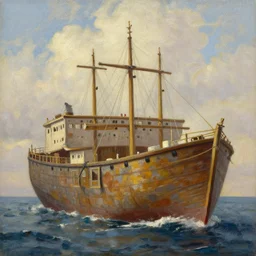 noah's ark oil painting