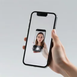 a floating smart phone taking a picture of itself in a mirror, the phone contains a reflection of a phone, infinite recursion, ink drawing, in the style of m. c. escher