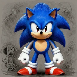 sonic the hedgehog, digital painting, expressionistic, intricate detail, meticulous brush strokes, genius composition, masterpiece, work of art, 4 k wallpaper