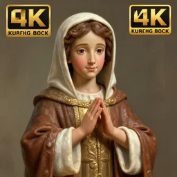 holy catholic kewpie saint, trending on art station, 4k UHD, 8k, painting illustration, realistic volumetric lighting, rendered in unreal engine, high detail, photorealistic