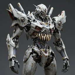 hyperrealism, dreamland of chinese, ghost, sharp, slender and densely arranged teeth, futuristic, art deco, expressive, dystopian, cyberpunk, mecha, 3 s material, ominous, intricate, oc rendered, concept art, 4 k, sharp focus