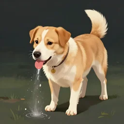 dog peeing, artstation