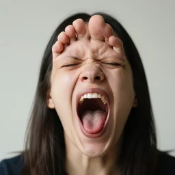 foot face cut screaming