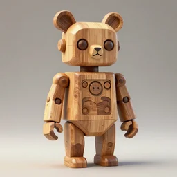highly detailed, symetrical, geometrical, cgsociety, artstation, concept art official art, octane illustration artoys funny cute figurine wooden cyborg robot animal in wood sculpture alphonse mucha