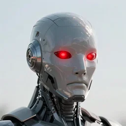 a photograph from a big budget sci-fi movie of a cyborg, red glowing eyes, by Sam Spratt, by Vlad Rodriguez, computer screens in the background, trending on Artstation, dark, dramatic, cinematic, realistic studio lighting. 1536x512